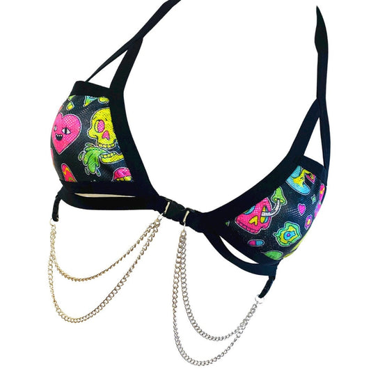 NEON TRIP | Chain Cage Top, Festival Top, Rave Top with Chains