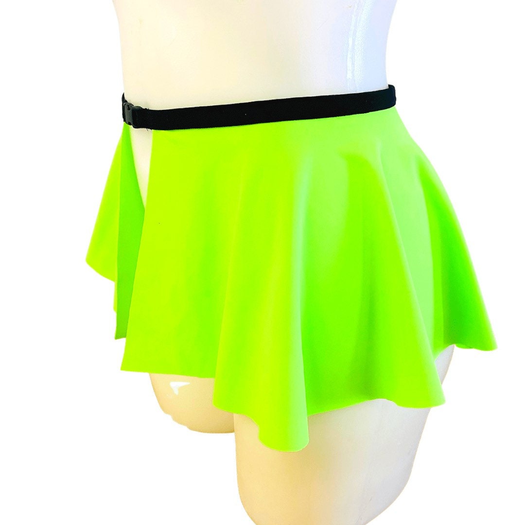 NEON GREEN | Ultra Mini Buckle Skirt, Rave Skirt, Festival Bottom