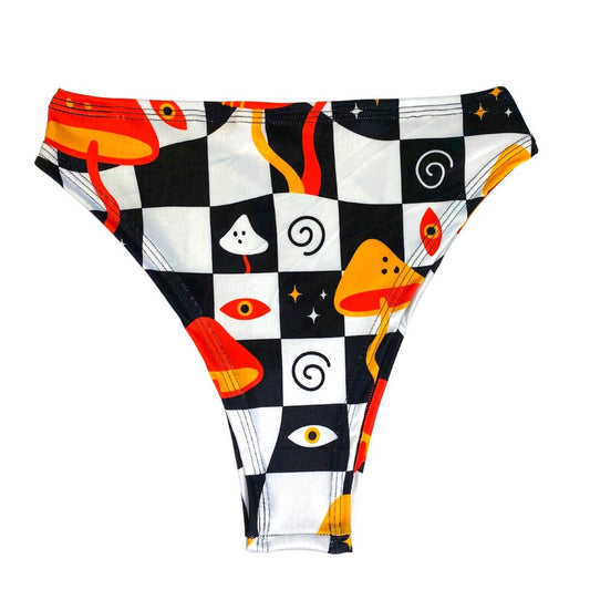 MIDNIGHT TRIP | High Waisted High Cut Bottoms, Festival Bottoms, Rave Bottoms, Black Rave Outfit