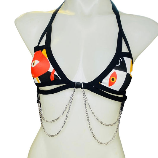MIDNIGHT TRIP | Chain Cage Top, Festival Top, Rave Top with Chains