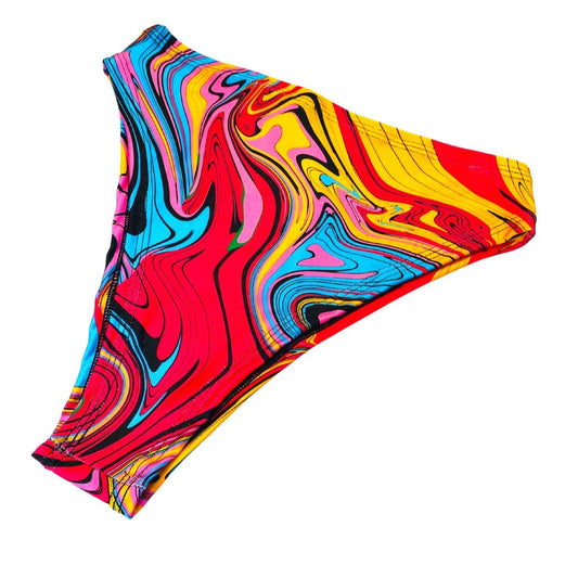 MIDNIGHT SWIRL | High Waisted High Cut Bottoms, Festival Bottoms, Rave Bottoms, Black Rave Outfit