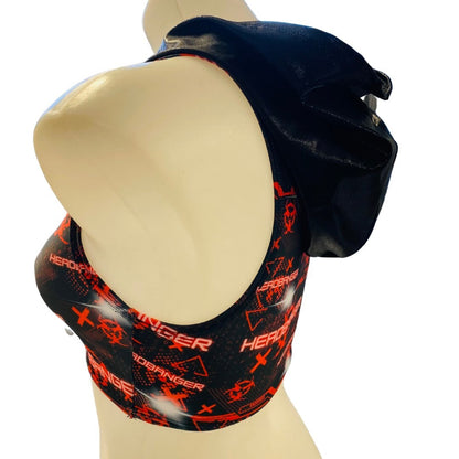 HEADBANGER | Crop Top with Hood Women's Festival Top, Rave Top