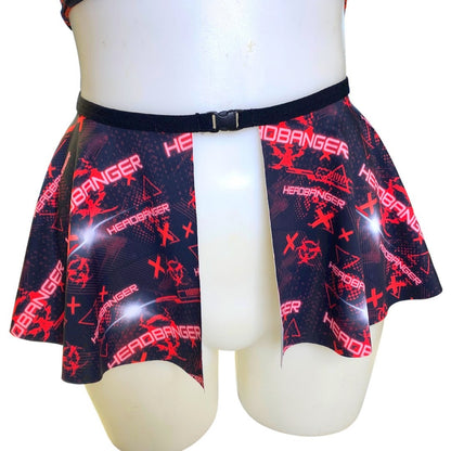 HEADBANGER | Ultra Mini Buckle Skirt, Rave Skirt, Festival Bottom