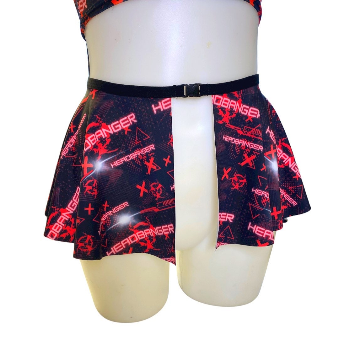 HEADBANGER | Ultra Mini Buckle Skirt, Rave Skirt, Festival Bottom