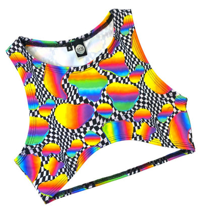 RETRO RAVE | Underboob Sporty Crop Top, Women's Festival Top, Rave Top