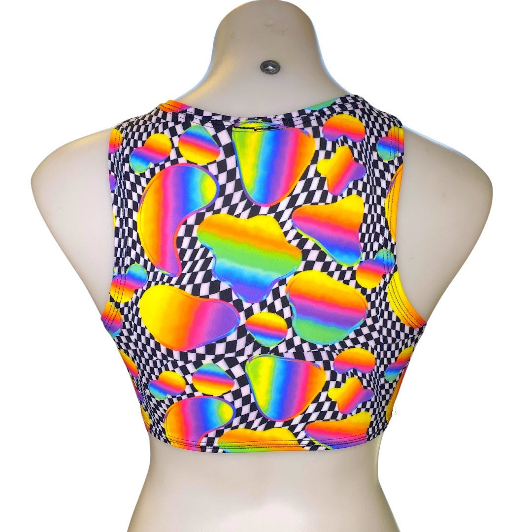 RETRO RAVE | Underboob Sporty Crop Top, Women's Festival Top, Rave Top