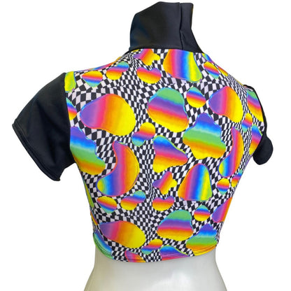 RETRO RAVE | Crop Turtle Neck, Women's Festival Top, Rave Top