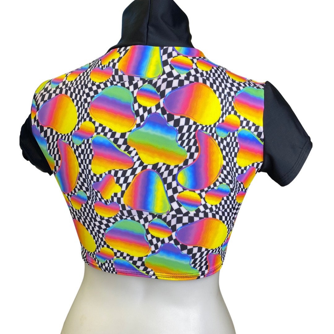 RETRO RAVE | Crop Turtle Neck, Women's Festival Top, Rave Top