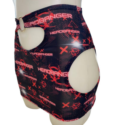 HEADBANGER | Cut-Out Bodycon Mini Skirt, Rave Skirt, Festival Bottom