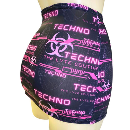 PINK TECHNO | Cut-Out Bodycon Mini Skirt, Rave Skirt, Festival Bottom