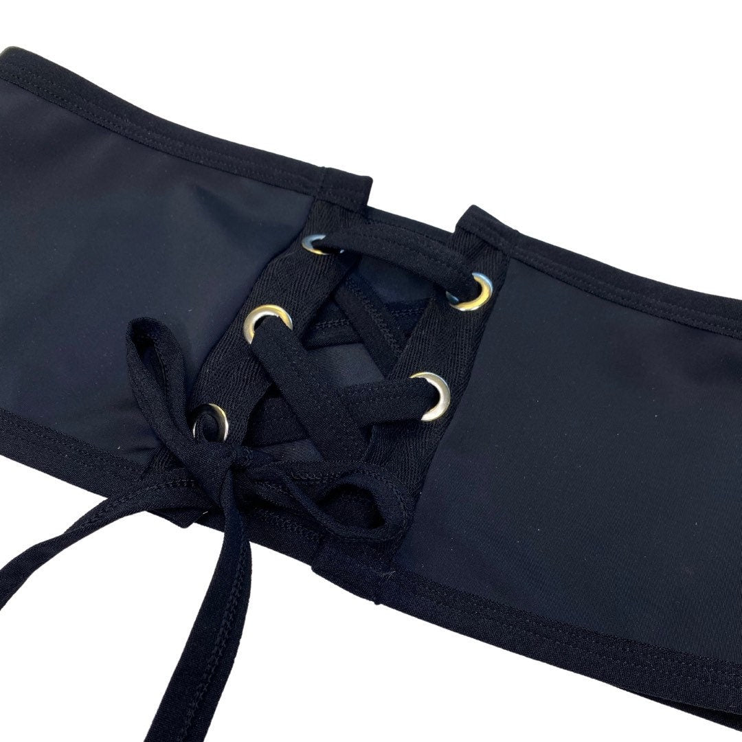 BLACK | Lace Up Corset, Ravewear, Festival Accessories