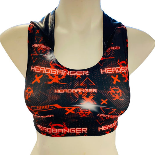 HEADBANGER | Crop Top with Hood Women's Festival Top, Rave Top