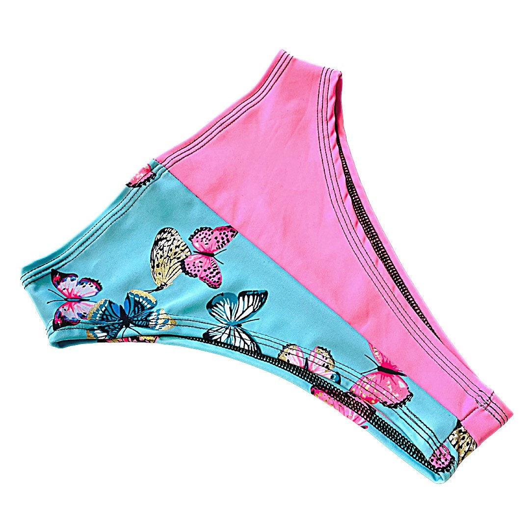 PINK BUTTERFLY | High Waisted High Cut Bottoms