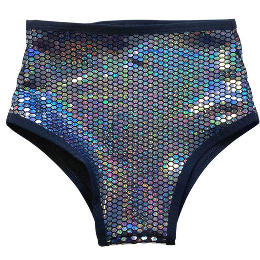 DISCO QUEEN | Black Holo | High Waisted Bottoms, Festival Bottoms, Rave Bottoms, Sparkle Rave Outfit