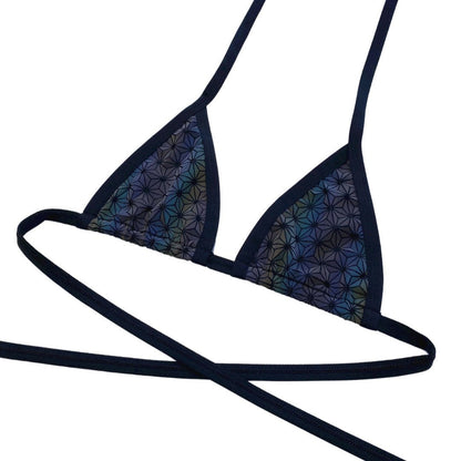 SACRED GEO | Reflective | Bikini Top, Women's Festival Top, Rave Top