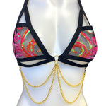 READY TO SHIP | Sequin Cage Top, Festival Top, Rave Top with Chain