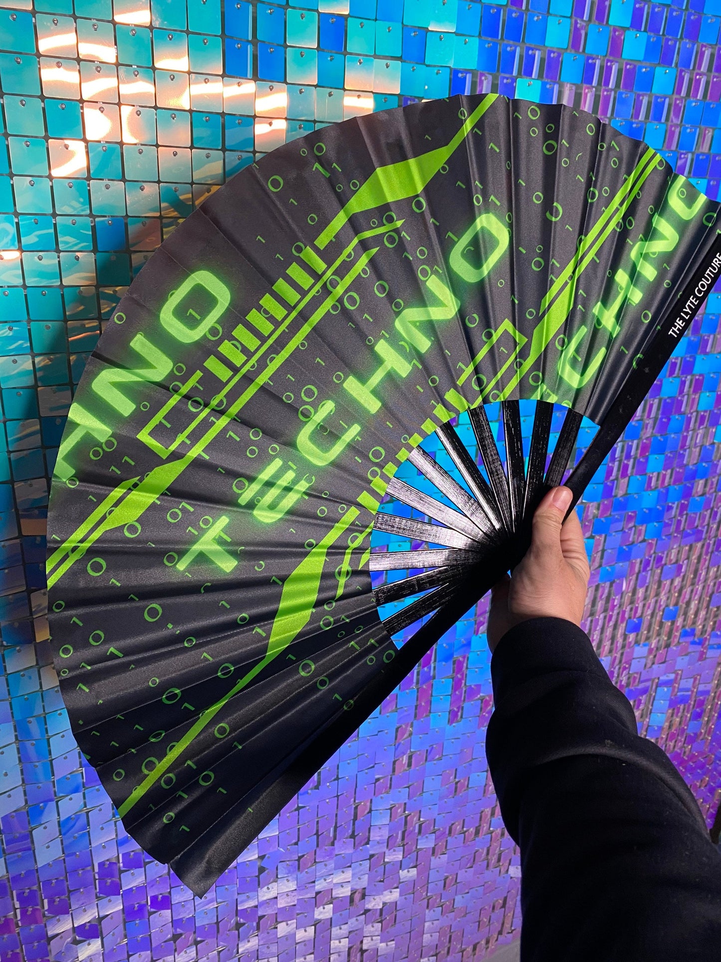 GREEN TECHNO | Hand Fan, Rave Accessories, Festival Fan
