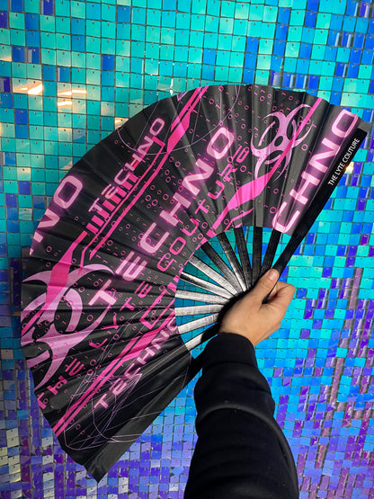 PINK TECHNO | Hand Fan, Rave Accessories, Festival Fan