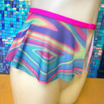 COSMIC SWIRL | Mesh Ultra Mini Buckle Skirt, Rave Skirt, Festival Bottom