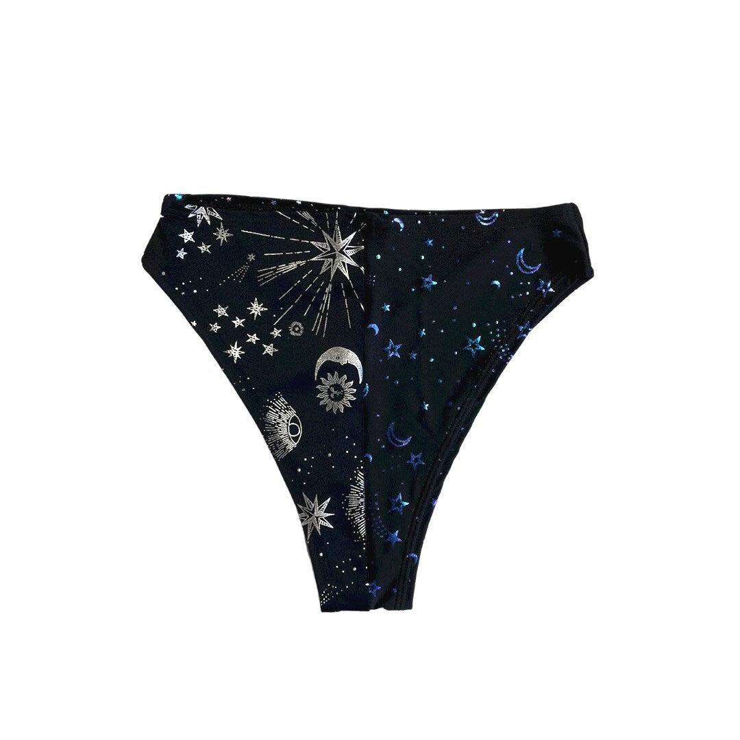 TRI COLOR| Luna | Ready to Ship | High Waisted High Cut Bottoms, Festival Bottoms, Rave Bottoms, Rainbow Rave Outfit