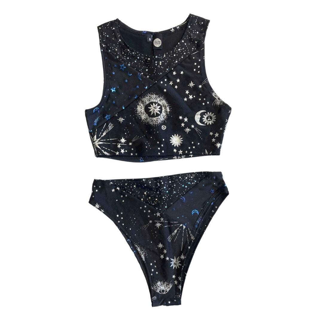 TRI COLOR| Luna | Ready to Ship | High Waisted High Cut Bottoms, Festival Bottoms, Rave Bottoms, Rainbow Rave Outfit