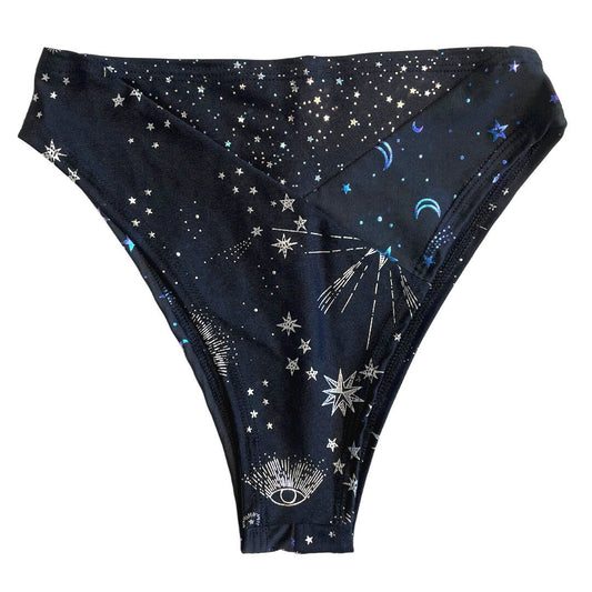 TRI COLOR| Luna | Ready to Ship | High Waisted High Cut Bottoms, Festival Bottoms, Rave Bottoms, Rainbow Rave Outfit