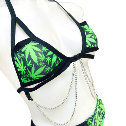 PUFF PUFF | Chain Cage Top, Festival Top, Rave Top with Chains 420