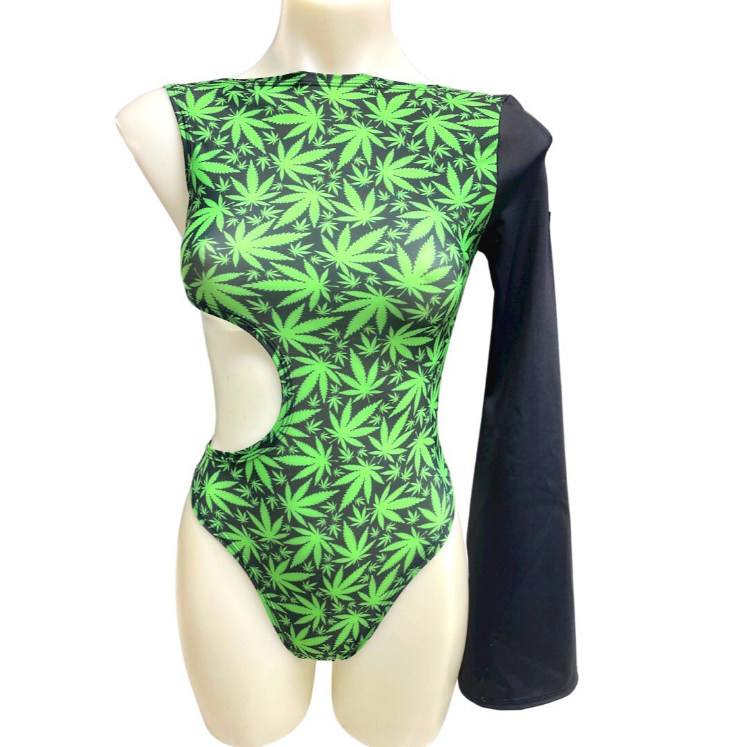 PUFF PUFF | Aria Cut-Out One Shoulder Bell Sleeve Bodysuit 420