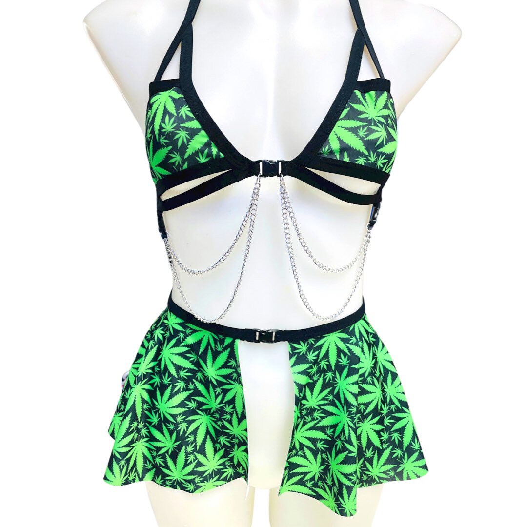 PUFF PUFF | Chain Cage Top, Festival Top, Rave Top with Chains 420