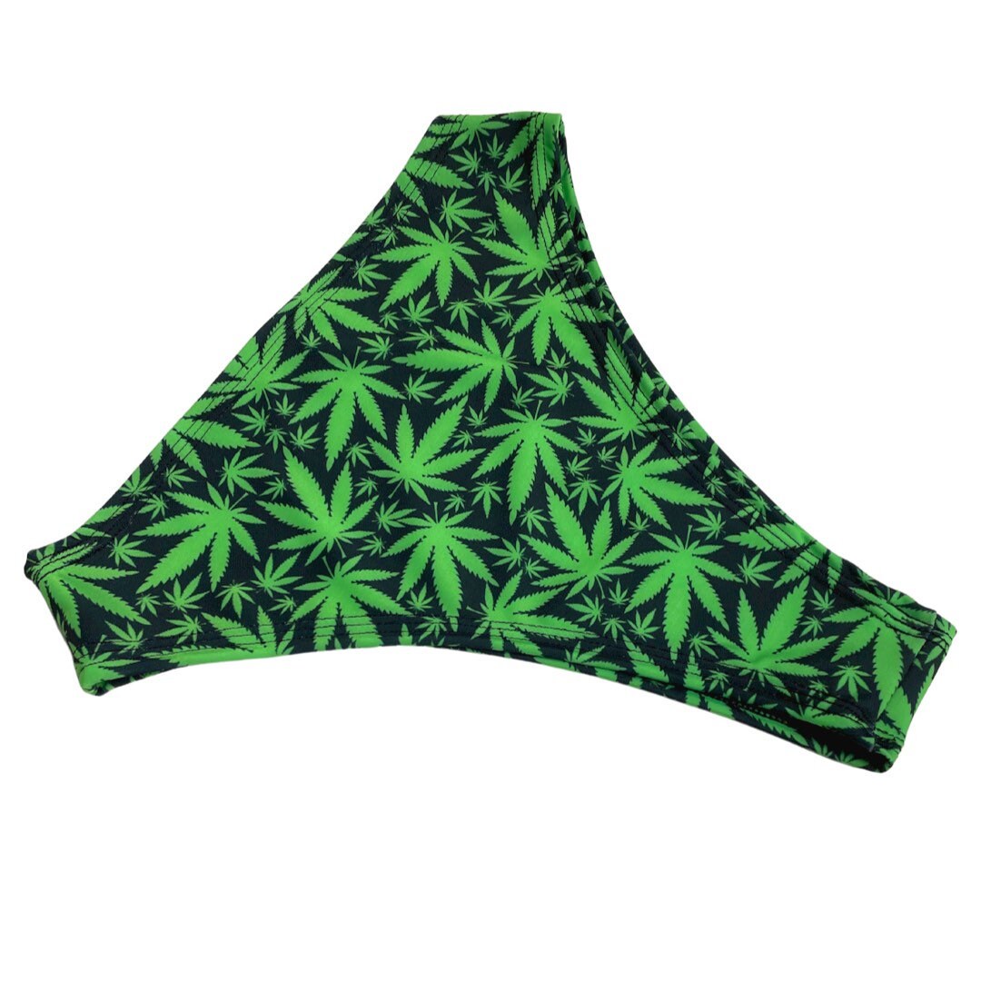 PUFF PUFF | 420 High Waisted High Cut Bottoms, Festival Bottoms, Rave Bottoms, Black Rave Outfit