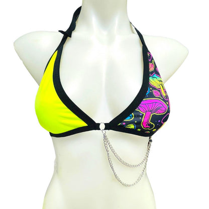 ELECTRIC MUSHROOM | Chain Triangle Top, Festival Top, Rave Top with Chains