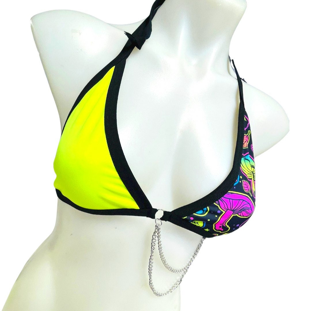 ELECTRIC MUSHROOM | Chain Triangle Top, Festival Top, Rave Top with Chains