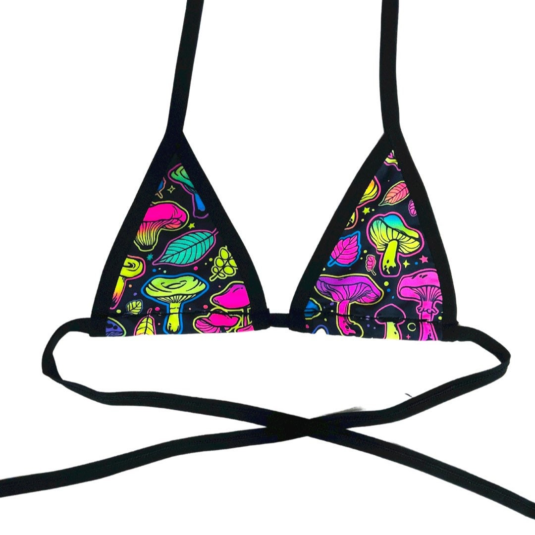 ELECTRIC MUSHROOM | Bikini Top, Women's Festival Top, Rave Top