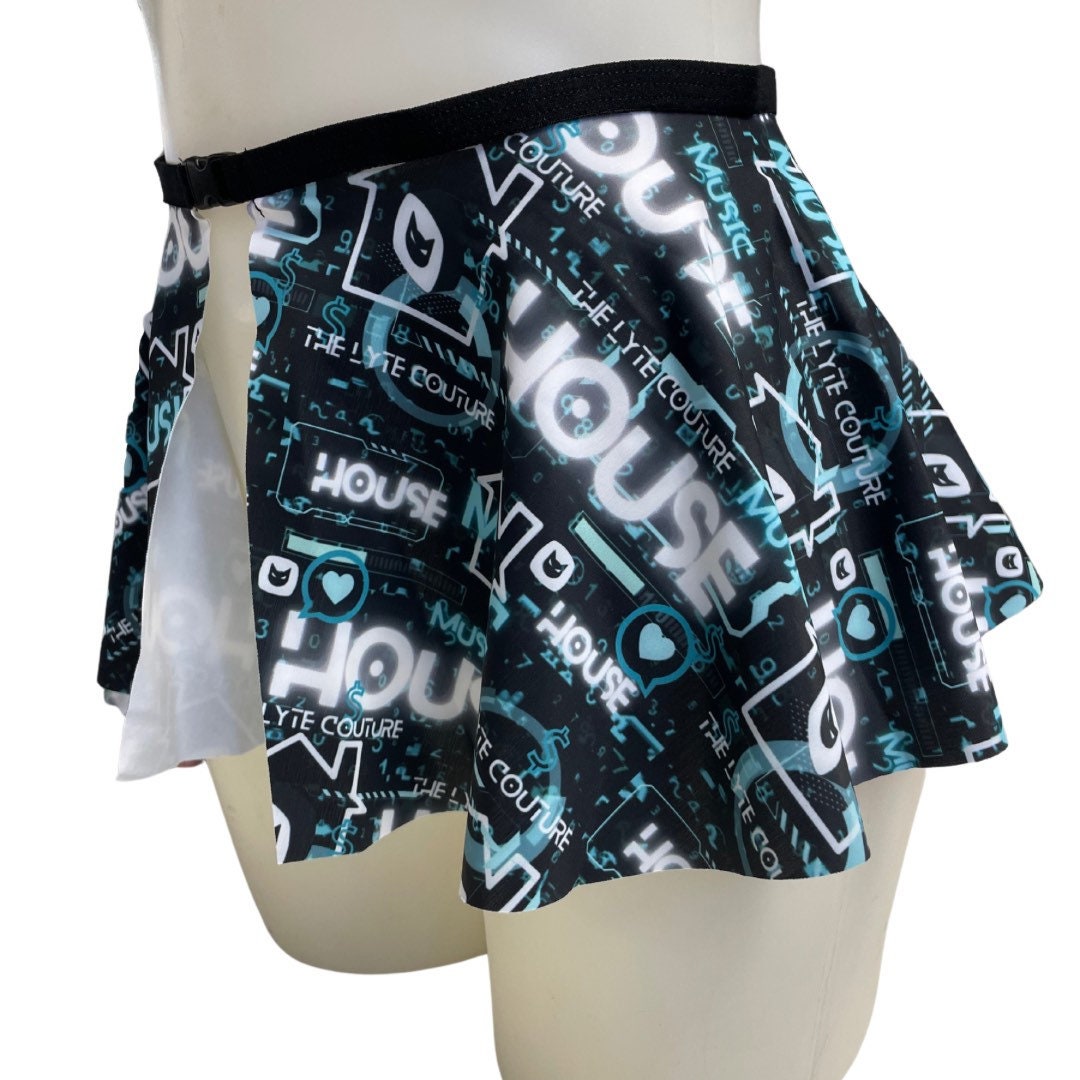 HOUSE MUSIC | Ultra Mini Buckle Skirt, Rave Skirt, Festival Bottom