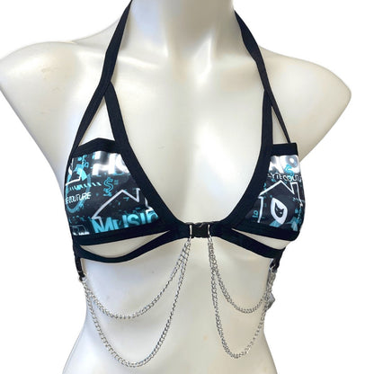 HOUSE MUSIC | Chain Cage Top, Festival Top, Rave Top with Chains