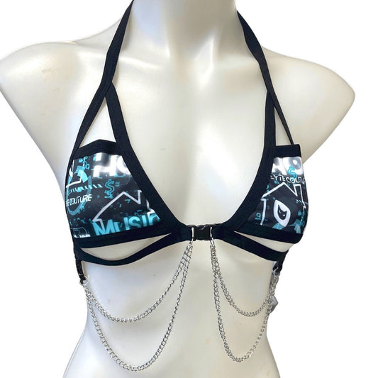 HOUSE MUSIC | Chain Cage Top, Festival Top, Rave Top with Chains
