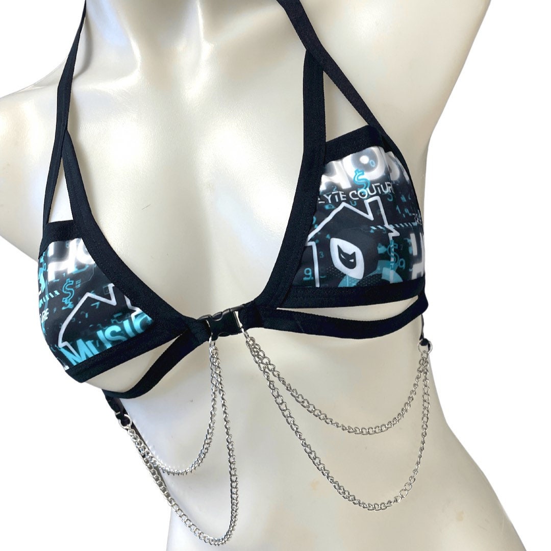 HOUSE MUSIC | Chain Cage Top, Festival Top, Rave Top with Chains
