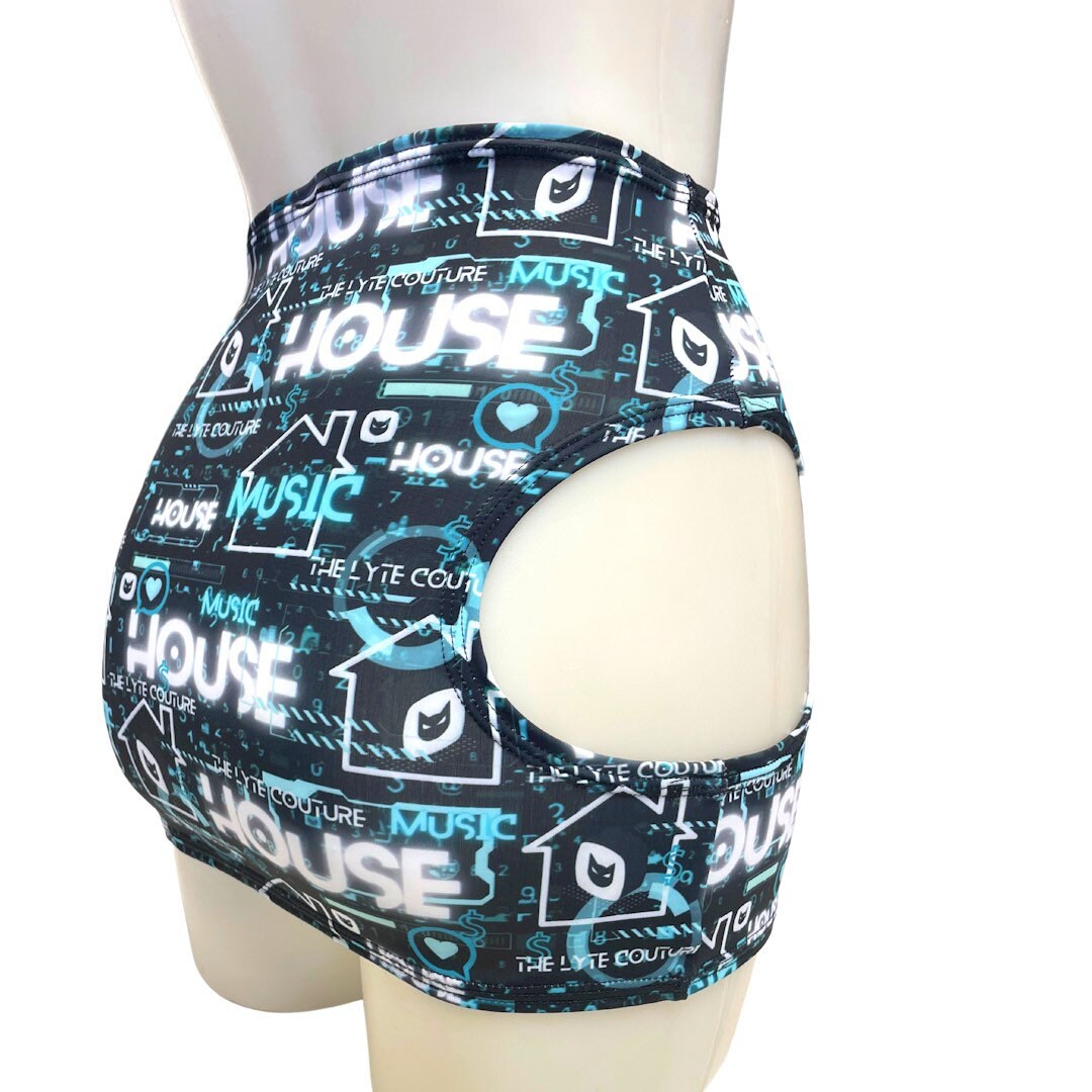 HOUSE MUSIC | Cut-Out Bodycon Mini Skirt, Rave Skirt, Festival Bottom
