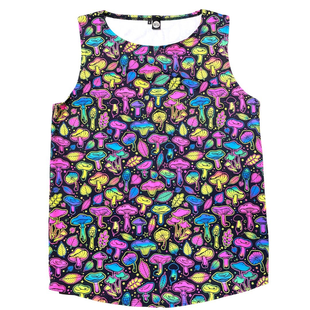 ELECTRIC MUSHROOM | Slim Fit Men's Rave Tank Top, Festival Shirt