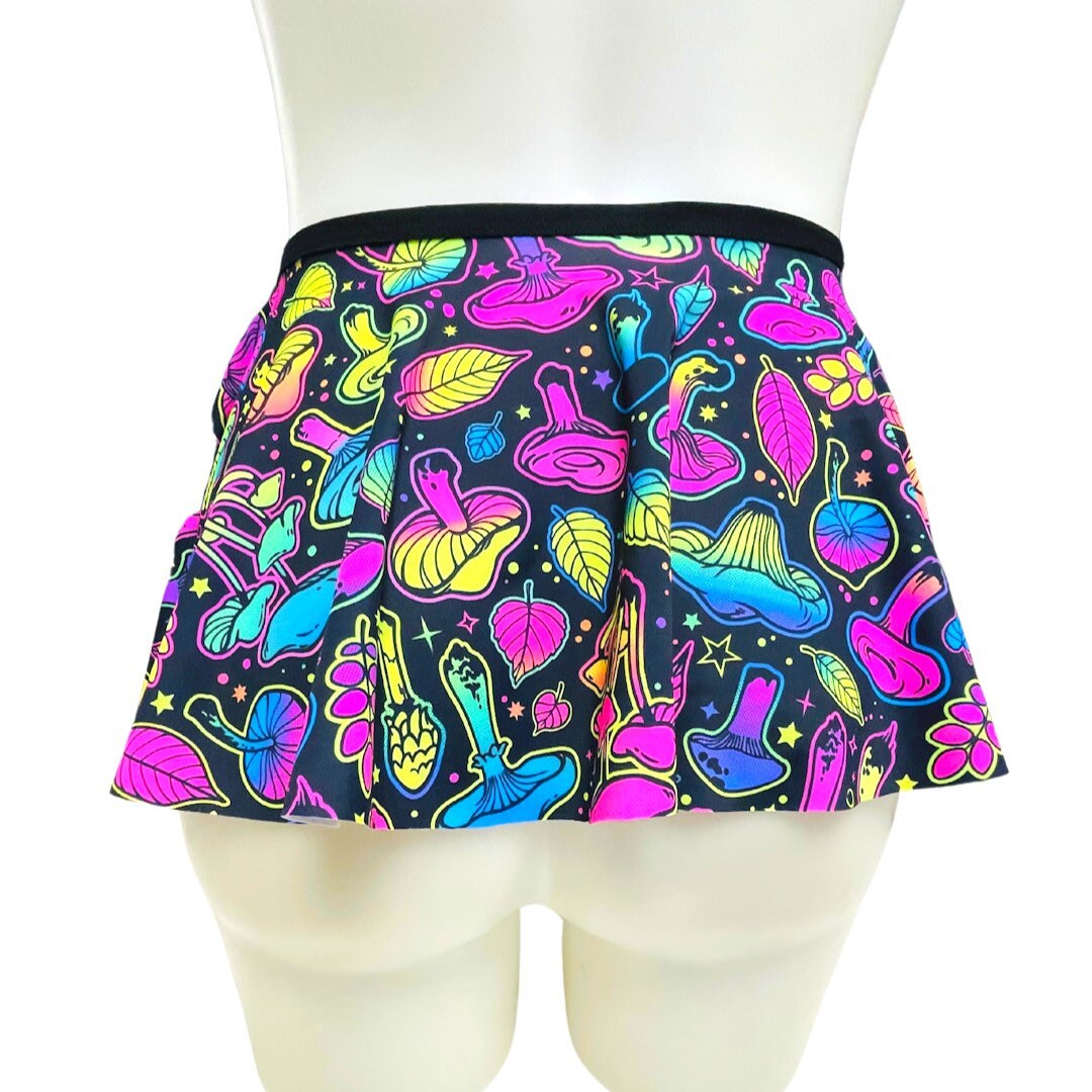ELECTRIC MUSHROOM | Ultra Mini Buckle Skirt, Rave Skirt, Festival Bottom