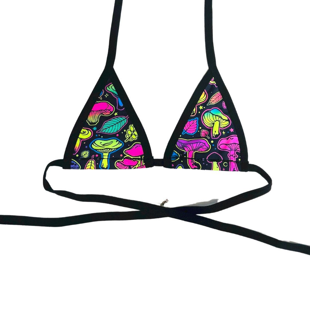 ELECTRIC MUSHROOM | Bikini Top, Women's Festival Top, Rave Top
