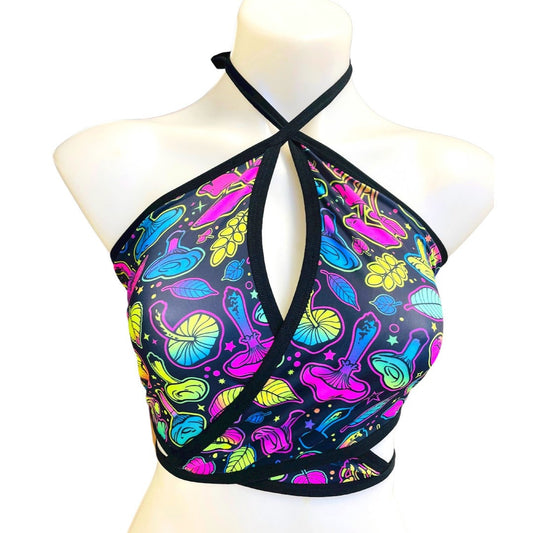 Electric Mushroom | Lila Top, Women's Festival Top, Rave Top