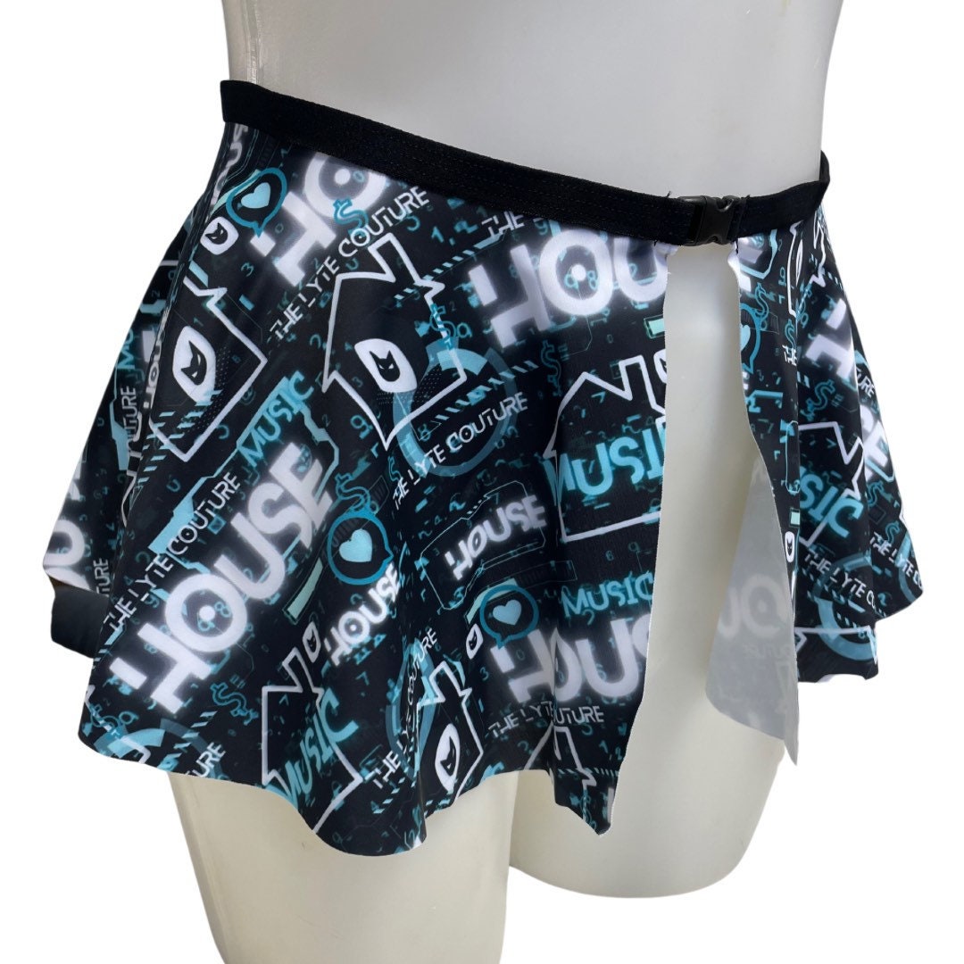 HOUSE MUSIC | Ultra Mini Buckle Skirt, Rave Skirt, Festival Bottom