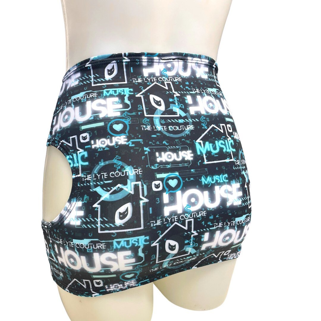 HOUSE MUSIC | Cut-Out Bodycon Mini Skirt, Rave Skirt, Festival Bottom