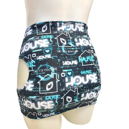 HOUSE MUSIC | Cut-Out Bodycon Mini Skirt, Rave Skirt, Festival Bottom