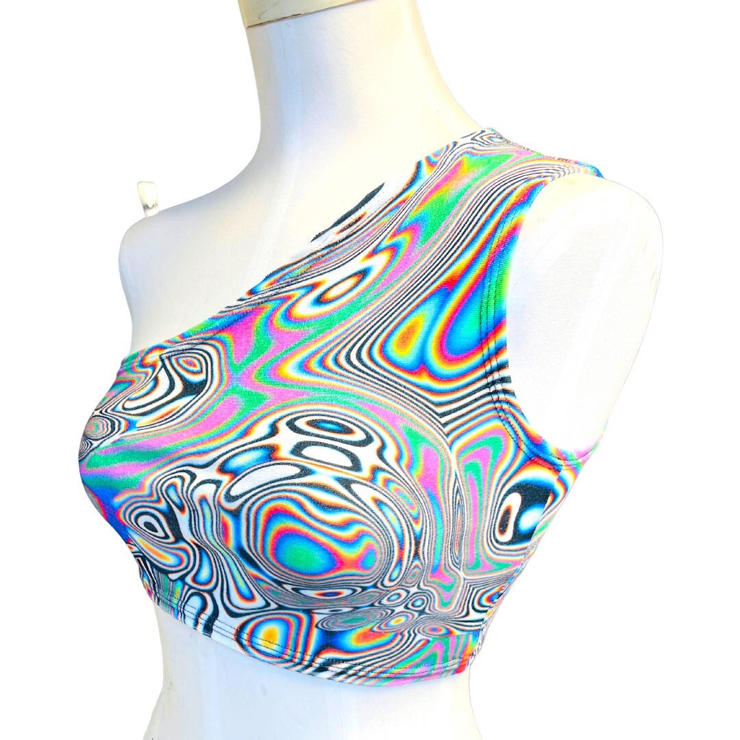 LUCID DREAMS | One Shoulder Top, Women's Festival Top, Rave Top