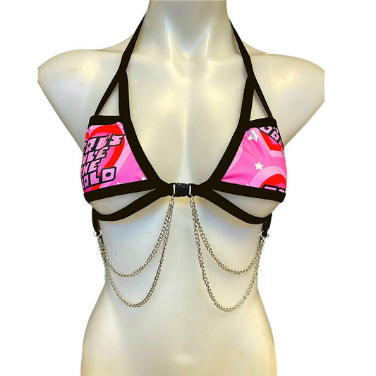 GIRLS RULE | Chain Cage Top, Festival Top, Rave Top with Chains