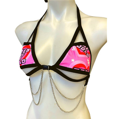 GIRLS RULE | Chain Cage Top, Festival Top, Rave Top with Chains