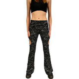 REFRACTION FLARES| Cut Out Reflective Flare Bell Bottom Pants, Festival Bottoms, Rave Pants, Yoga Pants
