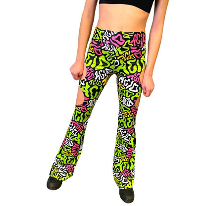 ACID | Cut Out Flare Bell Bottom Pants, Festival Bottoms, Rave Pants, Yoga Pants